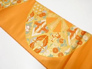 源氏車に花鳥模様織出し袋帯